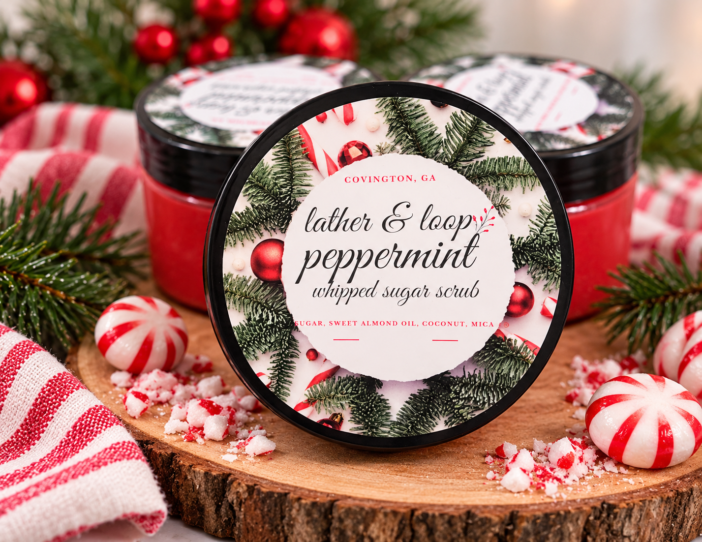 Peppermint Bark whipped sugar scrub